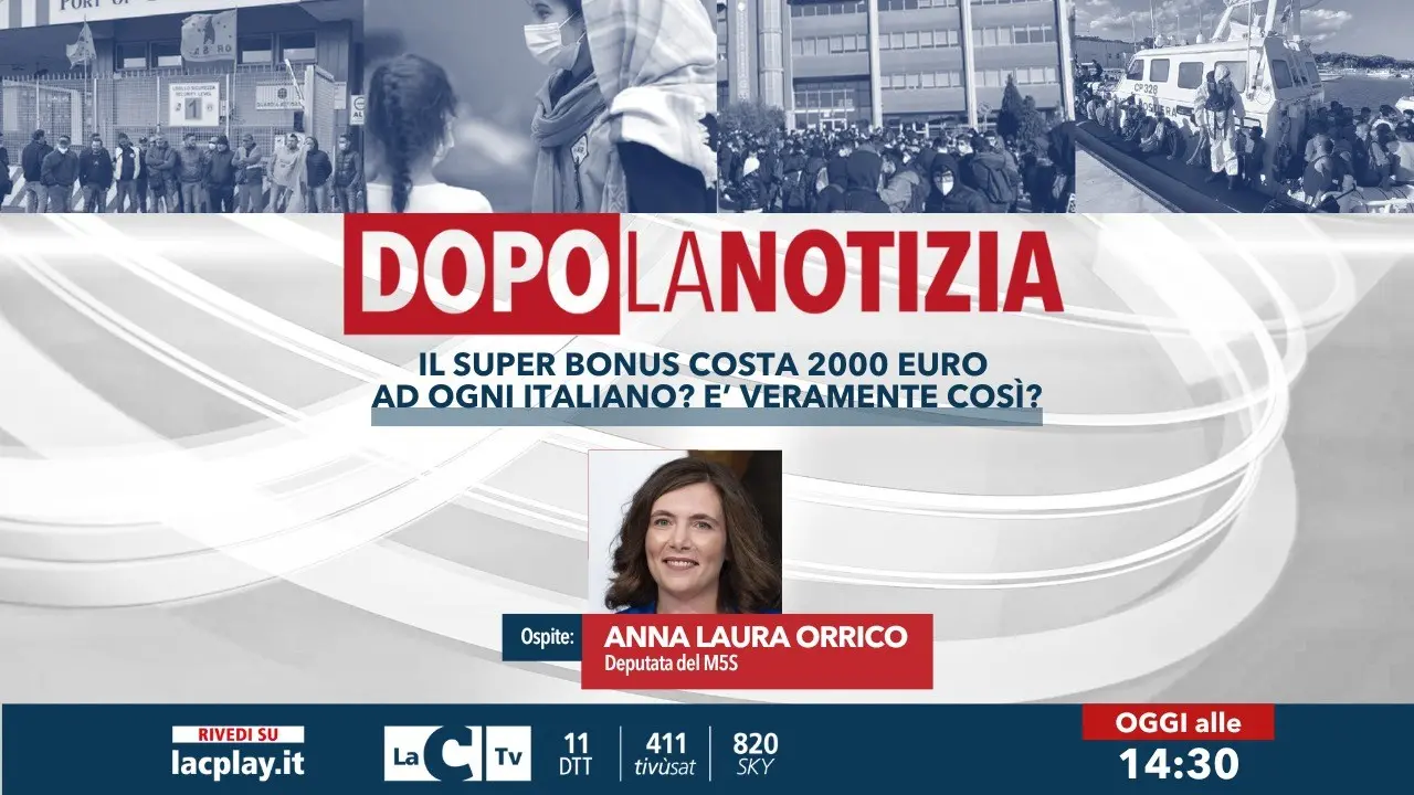 Il Superbonus «costa 2mila euro a ogni italiano»? Ne parleremo a Dopo la Notizia con la deputata Orrico