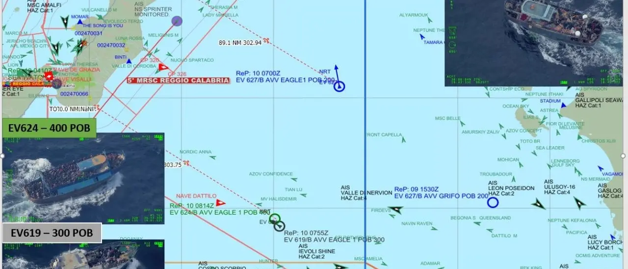 Migranti, 1300 persone in pericolo su tre barconi al largo di Roccella e Crotone: parte la Guardia costiera