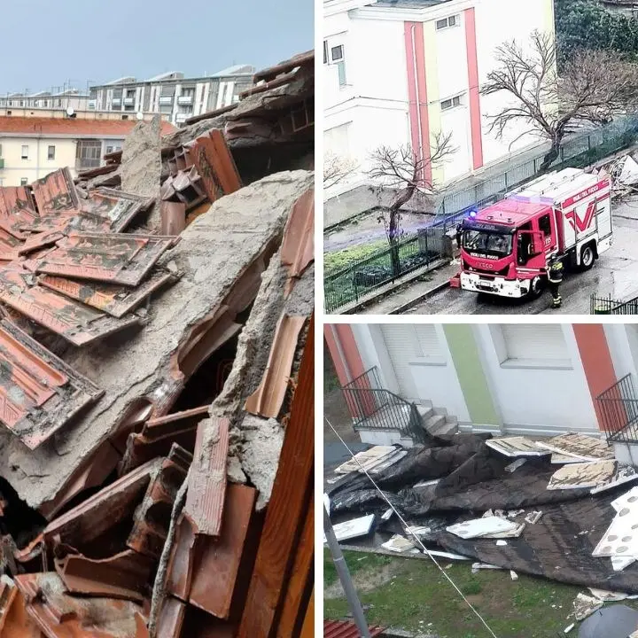 Tromba d’aria si abbatte su Cosenza, tetti di case e scuole scoperchiati: 8 famiglie evacuate