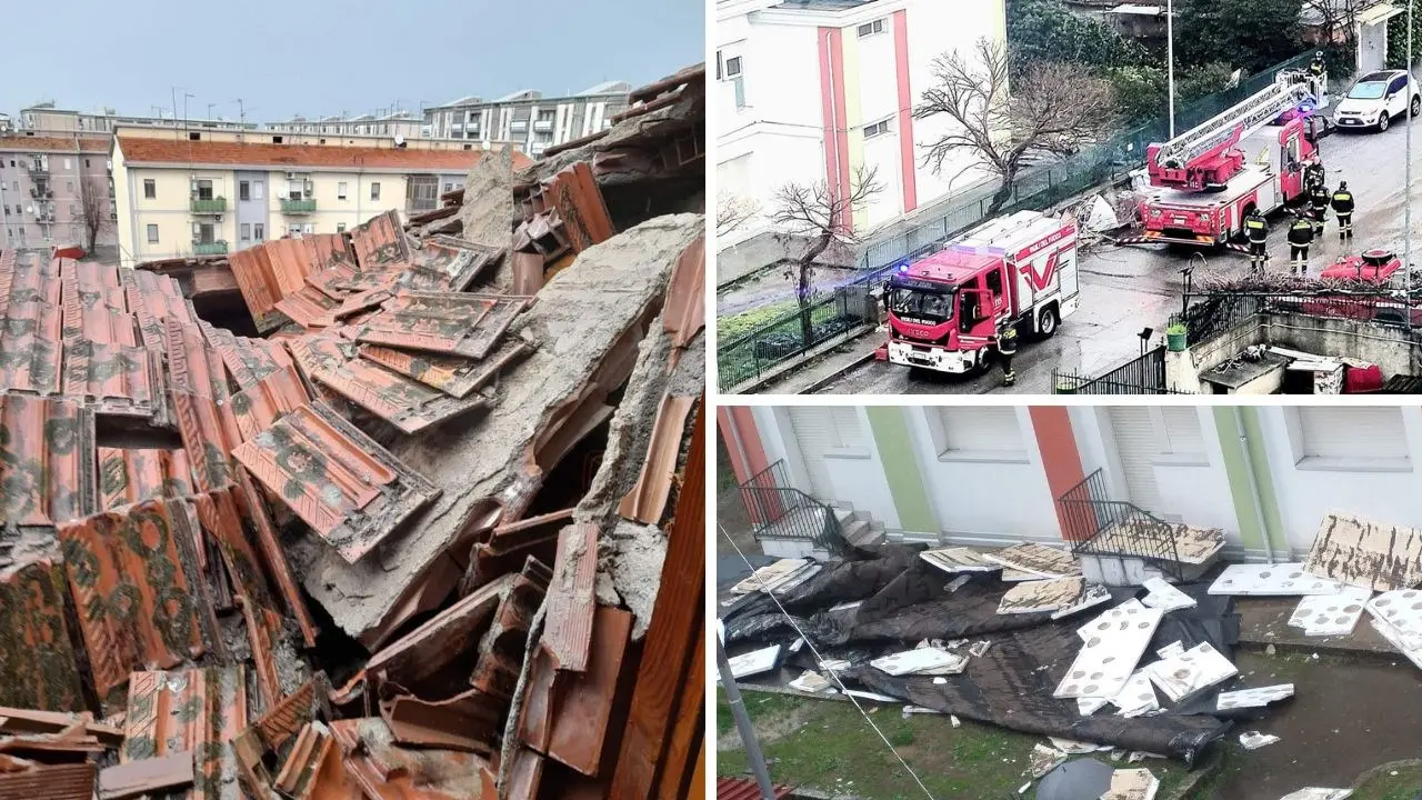 Tromba d’aria si abbatte su Cosenza, tetti di case e scuole scoperchiati: 8 famiglie evacuate