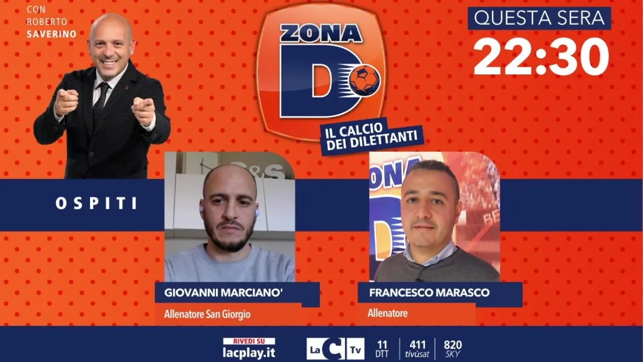 Francesco Marasco e Giovanni Marcianò, due allenatori emergenti ospiti di “Zona D” su LaC Tv