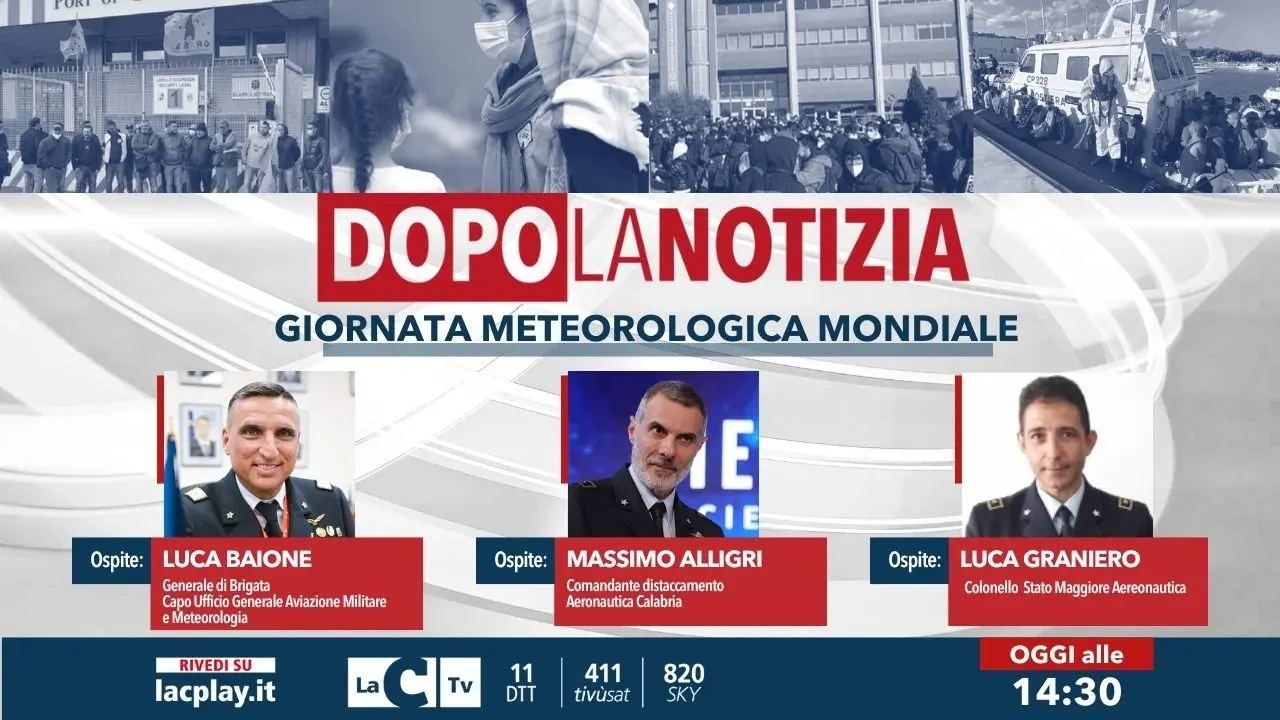 Dopo la Notizia, puntata dedicata alla giornata mondiale della meteorologia: appuntamento su LaC Tv