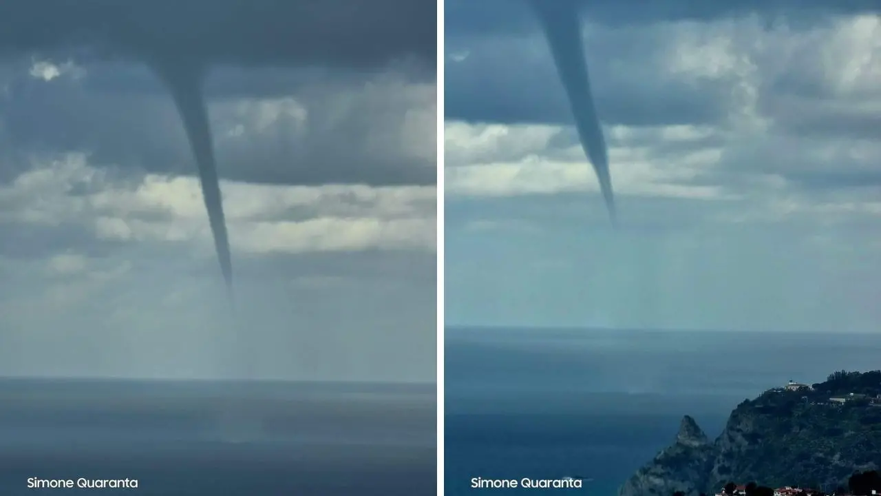 Tromba marina a Tropea, il vortice lambisce le Costa degli Dei