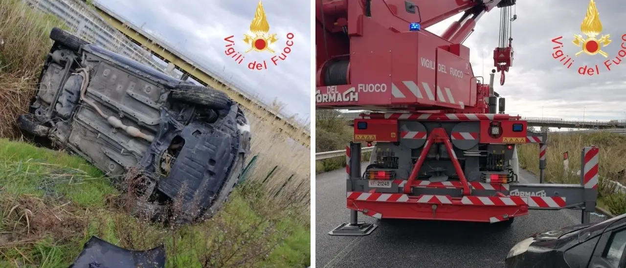 Catanzaro, incidente stradale a Germaneto: auto si ribalta, ferita una donna