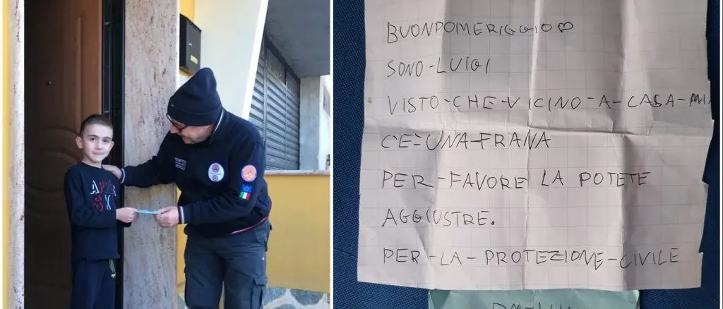 Frana a San Calogero, la lettera del piccolo Luigi alla Protezione civile: «Potete aggiustarla?»