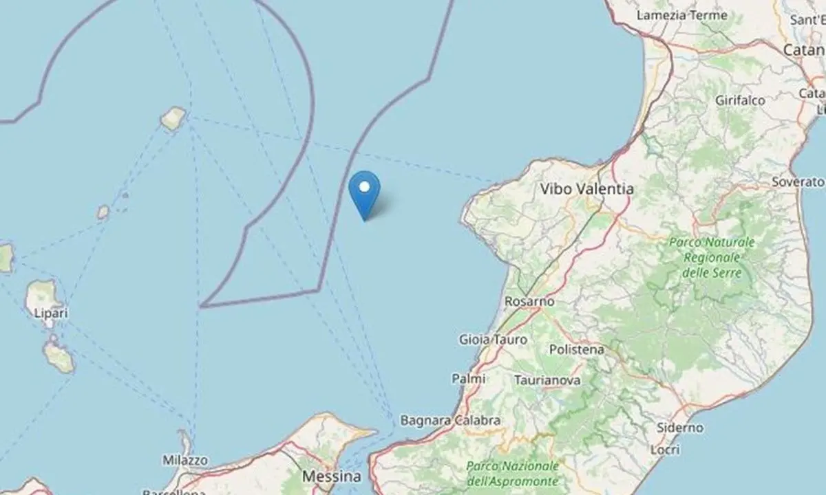 Terremoto nel Vibonese: scossa di magnitudo 4.1 al largo della costa