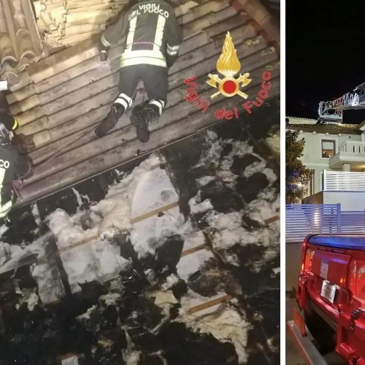 Incendio a Catanzaro, in fiamme il tetto di una casa durante la notte