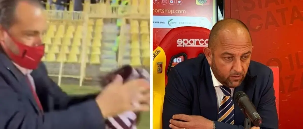 Catanzaro-Bari, errori arbitrali e De Laurentiis che festeggia con la sciarpa della Reggina: Foresti non ci sta