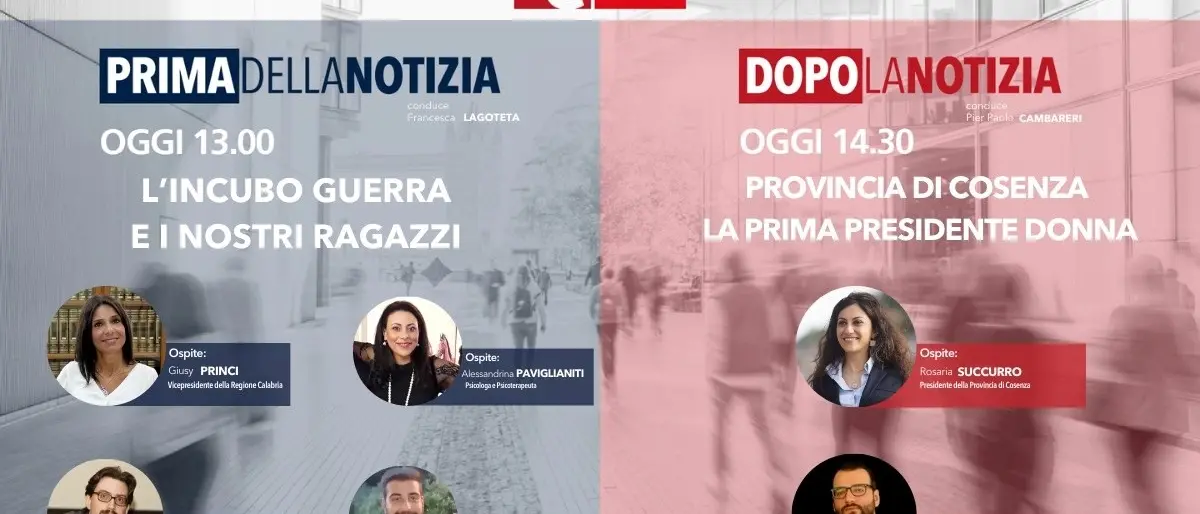 Guerra in Ucraina e provinciali a Cosenza, l’appuntamento con l’informazione live di LaC News24 a partire dalle 13