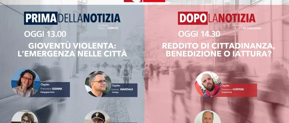 Dalla violenza tra i giovani al reddito di cittadinanza: torna l’appuntamento con l’informazione live di LaC News24