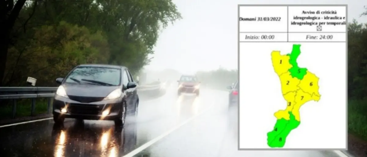 Maltempo, in Calabria temporali e vento forte: diramata l’allerta gialla