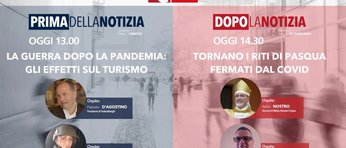 Gli effetti sul turismo dopo la pandemia e il ritorno dei riti pasquali nell’informazione live oggi su LaC