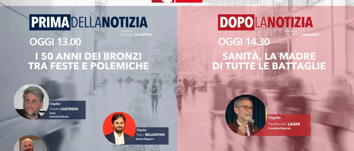 Polemiche e feste per i 50 anni dei Bronzi di Riace e la sanità in Calabria nell’informazione live di oggi