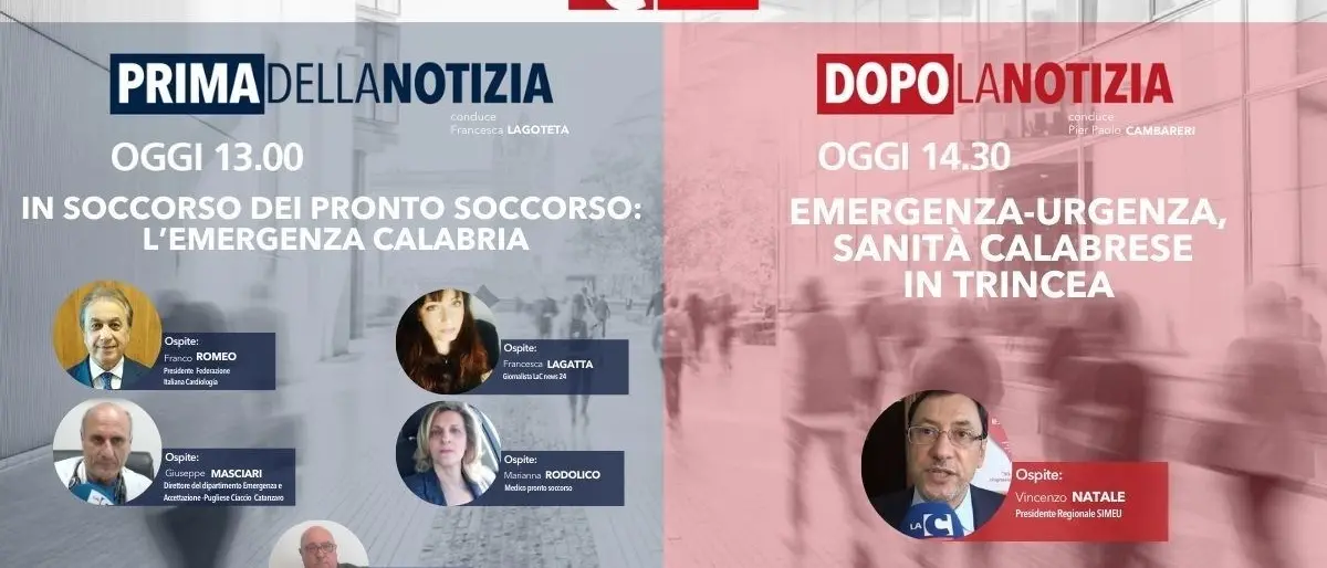 Pronto soccorso e sanità calabrese in trincea nell’informazione live di LaC