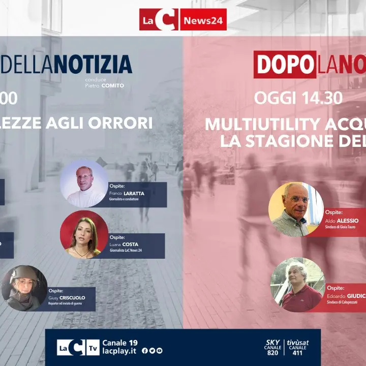 Torna alle 13 l’informazione live di LaC News24, ecco ospiti e temi della giornata