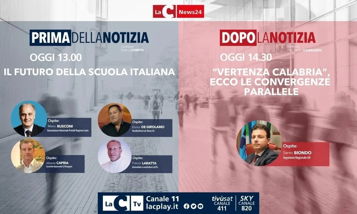 Torna oggi alle 13 l’informazione live di LaC News24: ecco temi e ospiti