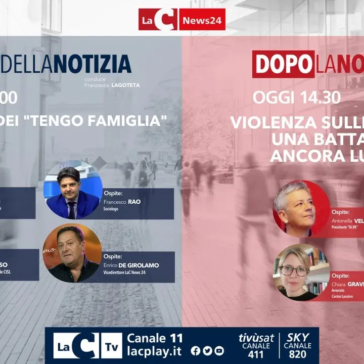 Giovani costretti ad emigrare e violenza sulle donne: torna l’informazione live di LaC News24