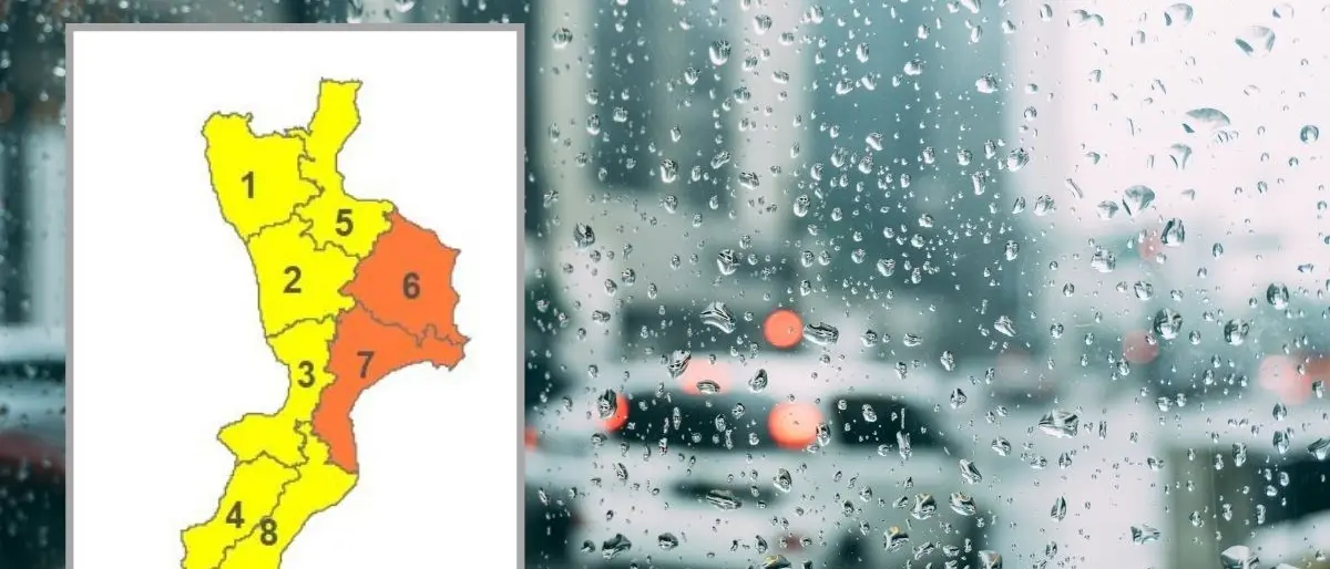 Maltempo Calabria, allerta arancione sui settori ionici: in arrivo piogge diffuse e forti raffiche di vento