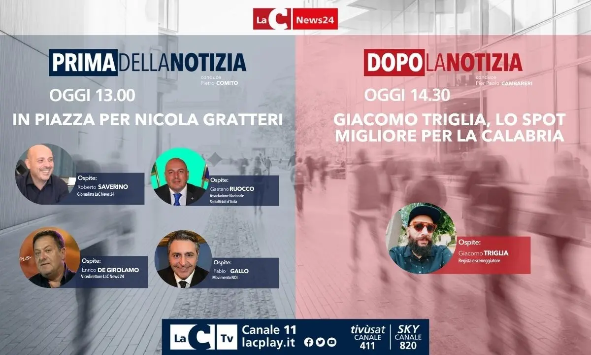 Torna oggi alle 13 l’informazione live di LaC News24: ecco temi e ospiti -DIRETTA