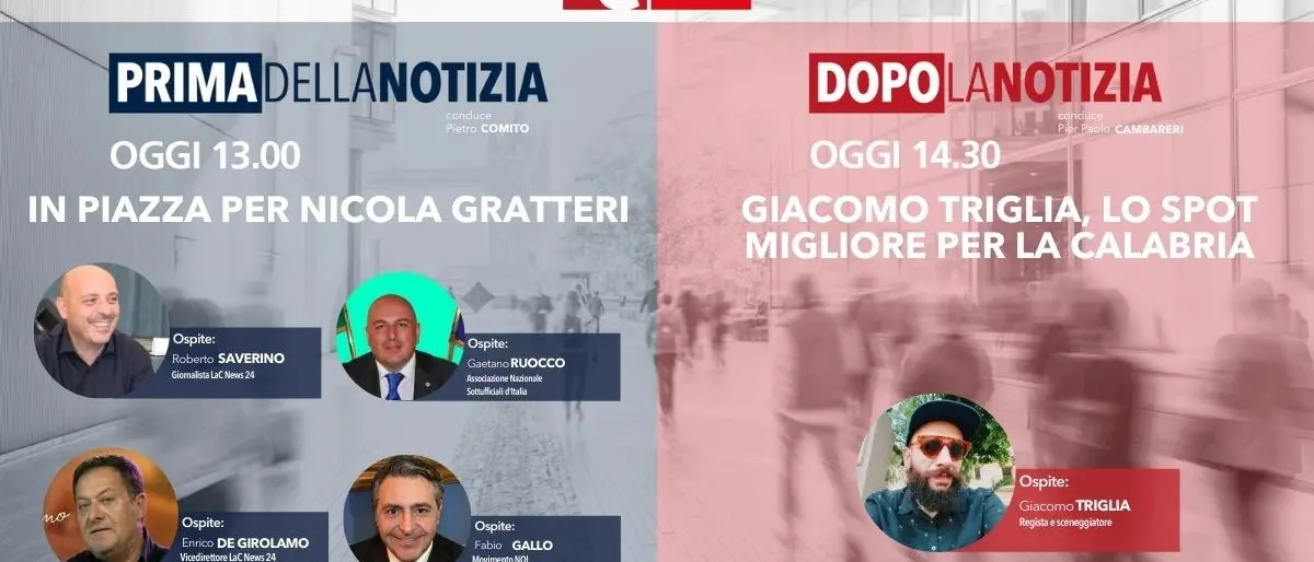 Torna oggi alle 13 l’informazione live di LaC News24: ecco temi e ospiti -DIRETTA