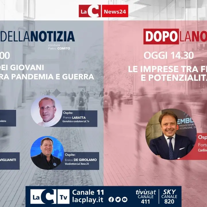 Gli esami di maturità e le imprese in Calabria tra i temi di Prima e Dopo la notizia - LA DIRETTA