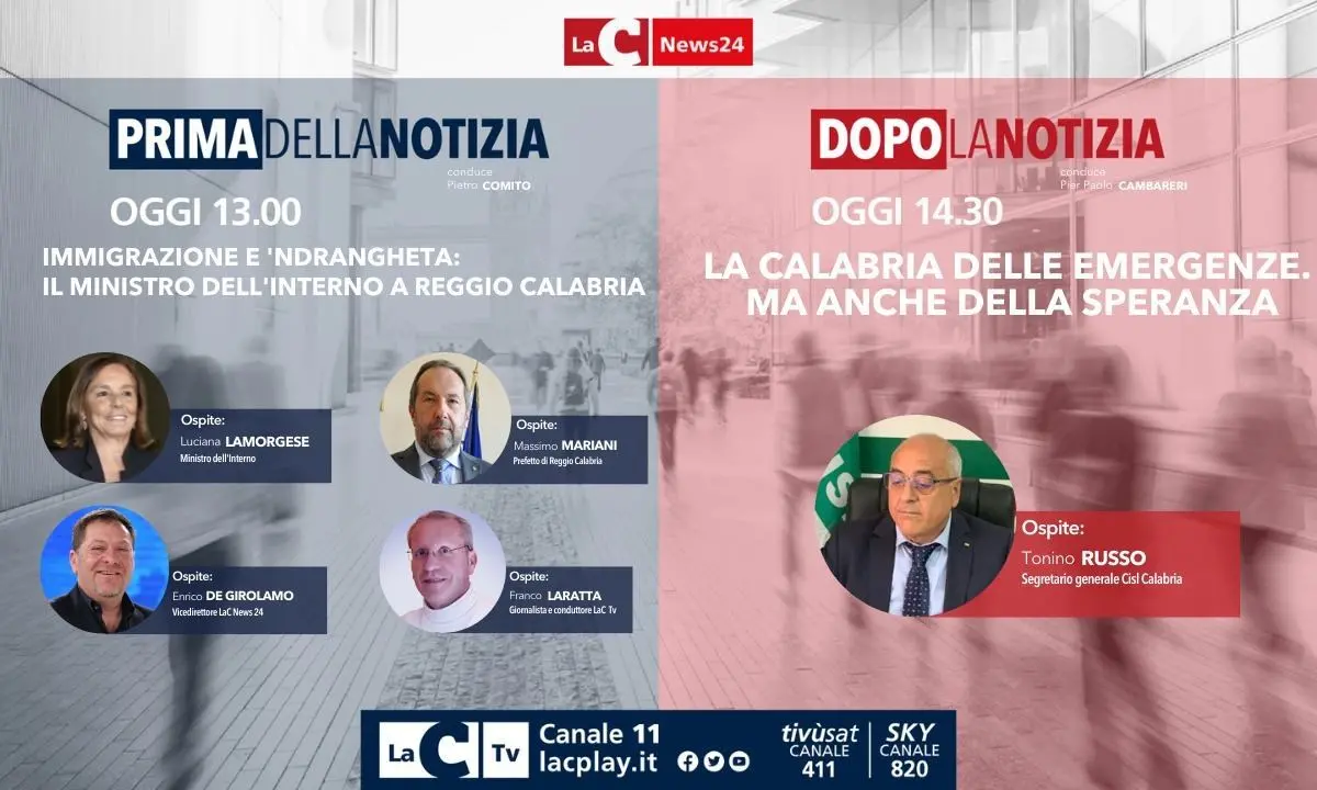 La Calabria delle emergenze, dalle 13 torna l’informazione live di LaC News24 - DIRETTA