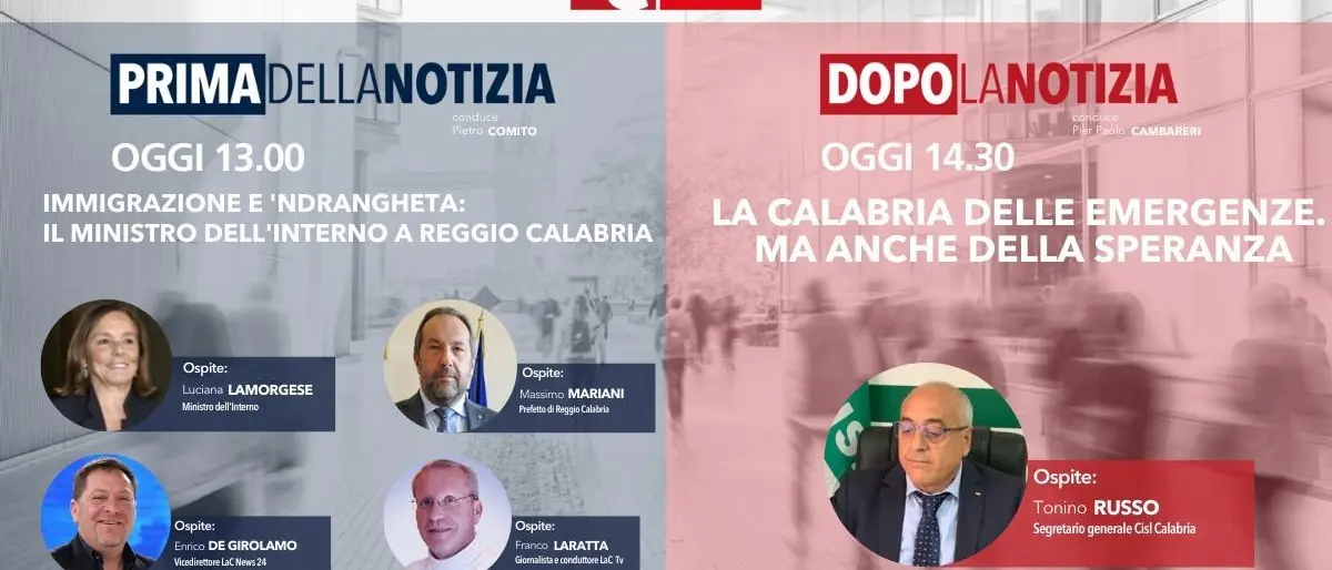 La Calabria delle emergenze, dalle 13 torna l’informazione live di LaC News24 - DIRETTA