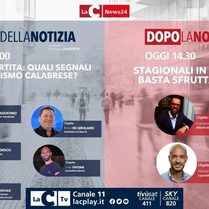 Torna oggi alle 13 l’informazione live di LaC News24: ecco temi e ospiti