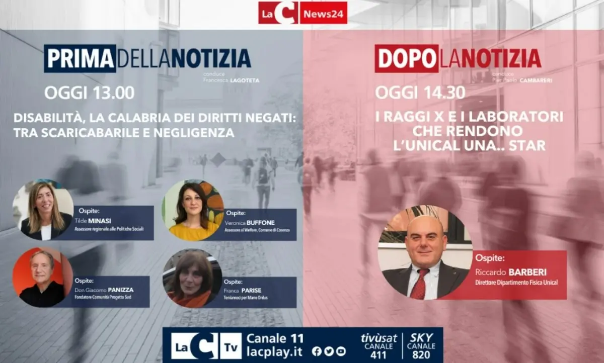 La Calabria dei diritti negati e l’Unical all’avanguardia tra i temi dell’informazione live di LaC News24