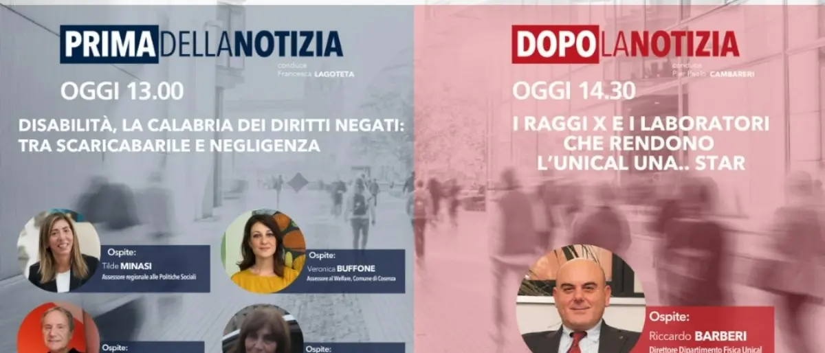 La Calabria dei diritti negati e l’Unical all’avanguardia tra i temi dell’informazione live di LaC News24