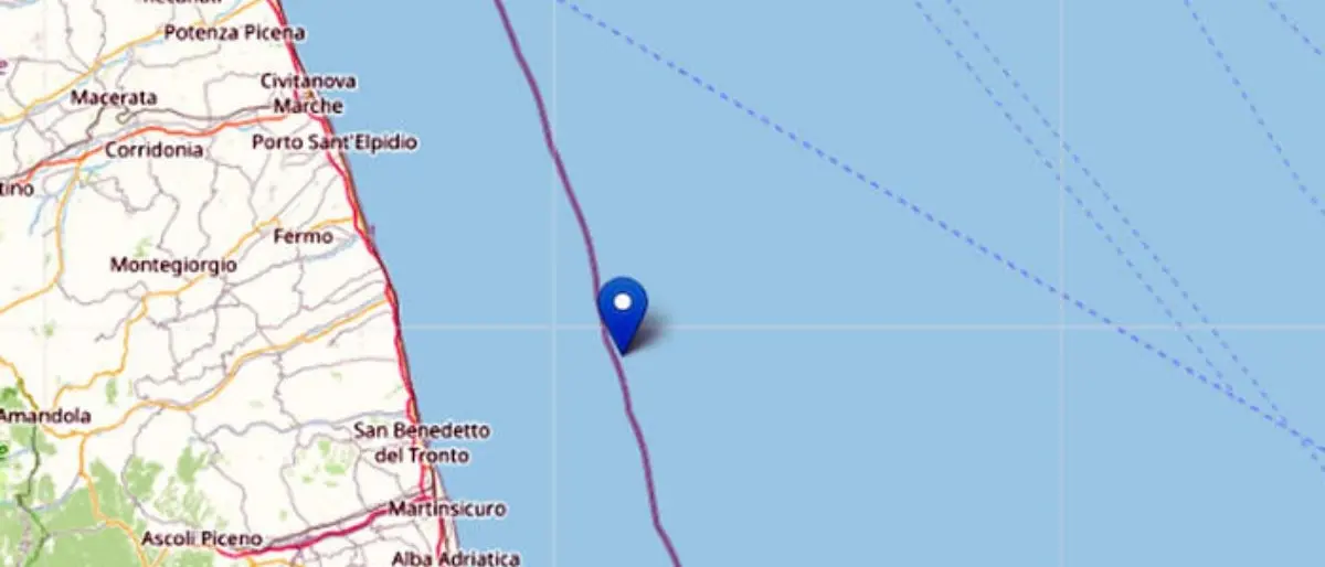Terremoto di magnitudo 4.1 nel Mare Adriatico: la scossa è stata avvertita sulla costa marchigiana e abruzzese