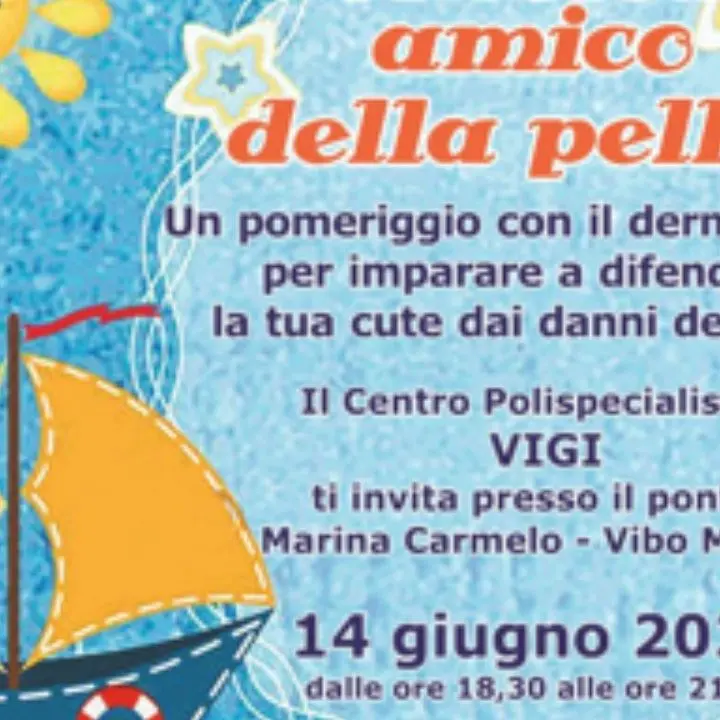 Vibo Marina, il 14 giugno l’evento Il sole amico della pelle? Iniziativa promossa dal Gruppo Vi.Gi.