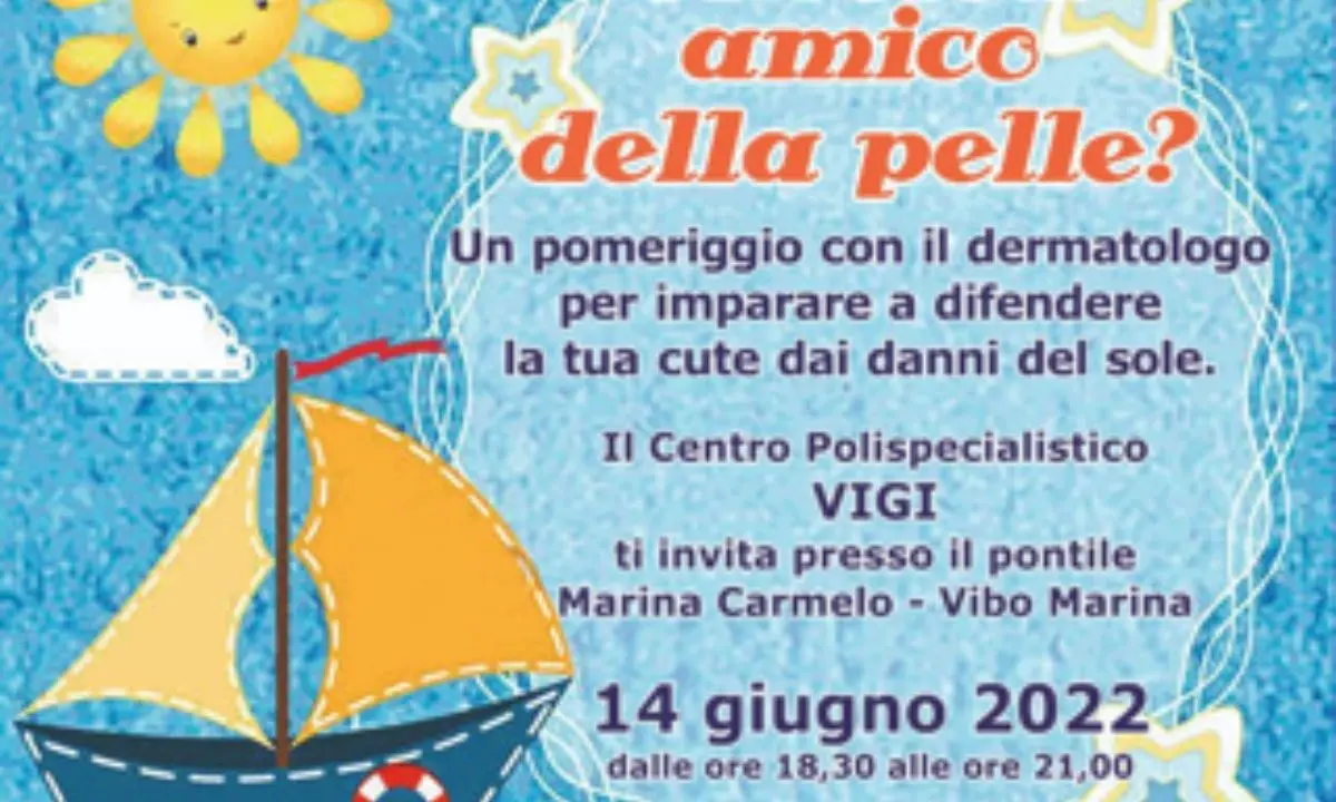 Vibo Marina, il 14 giugno l’evento Il sole amico della pelle? Iniziativa promossa dal Gruppo Vi.Gi.