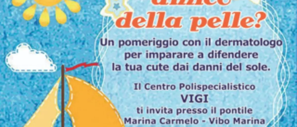 Vibo Marina, il 14 giugno l’evento Il sole amico della pelle? Iniziativa promossa dal Gruppo Vi.Gi.