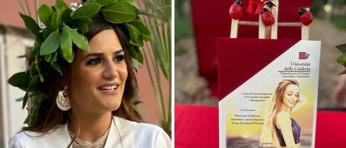 Si laurea all’Unical con una tesi dedicata alla cugina Luana, morta a 20 anni mentre lavorava