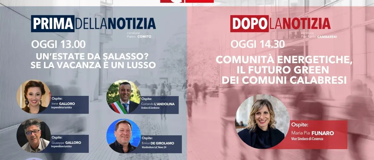 Se la vacanza è un lusso, oggi alle 13 torna l’informazione live di LaC News24 - LA DIRETTA