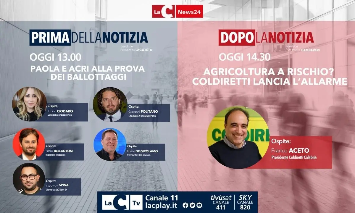 Ballottaggi e crisi dell’agricoltura, ecco temi e ospiti di Prima e Dopo la notizia - DIRETTA