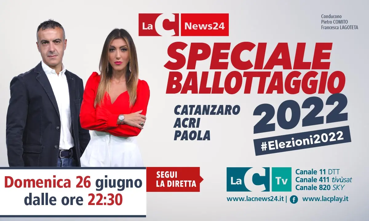 Ballottaggio a Catanzaro, Acri e Paola: il 26 giugno lo spoglio in diretta su LaC