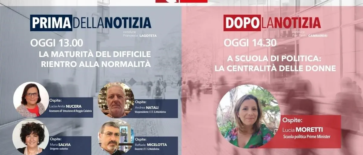 Gli esami di Stato: i temi dell’informazione live di LaC News24 a partire dalle 13 -DIRETTA