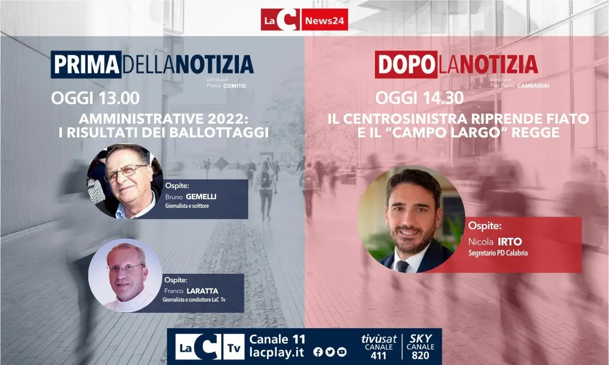 Amministrative ed emergenza incendi, torna oggi l’informazione live di LaC News24 - LA DIRETTA