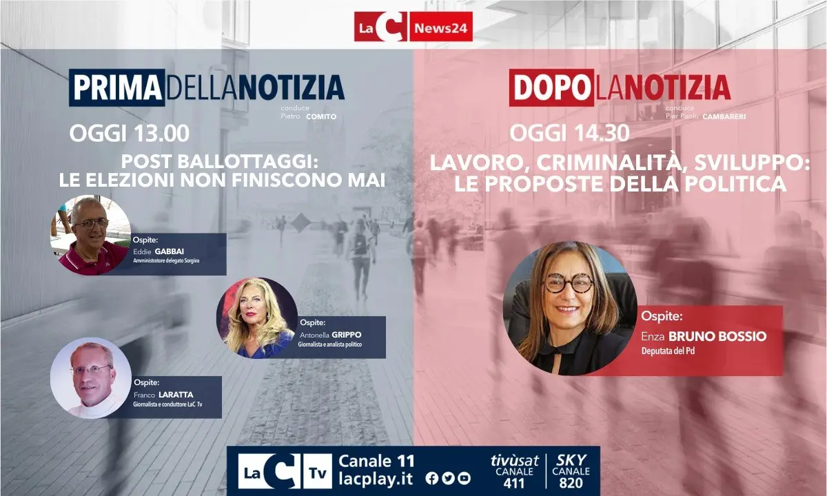 Ballottaggi, depurazione e lavoro in Calabria: torna l’informazione live di LaC News24 - DIRETTA