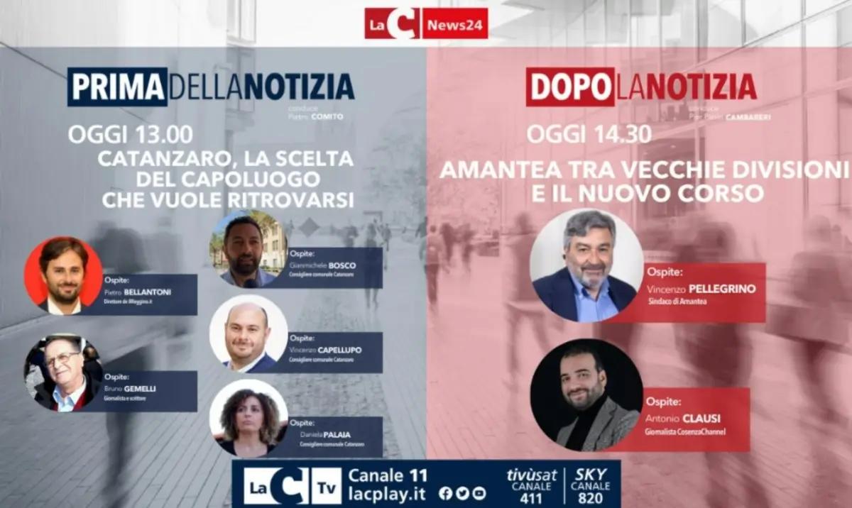 Il futuro di Catanzaro e le nuove sfide di Amantea nell’informazione live di LaC News24 -DIRETTA