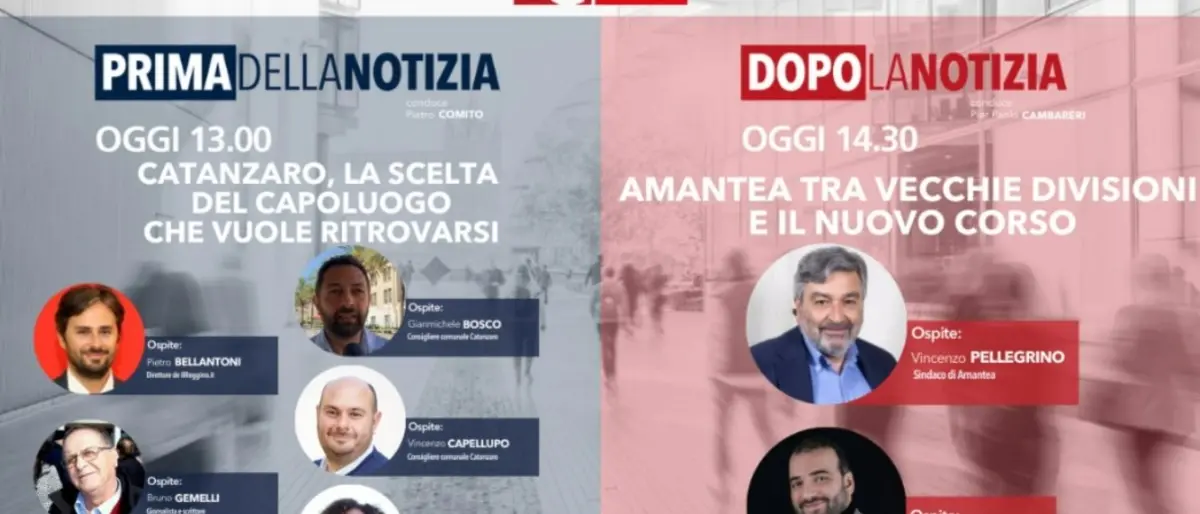 Il futuro di Catanzaro e le nuove sfide di Amantea nell’informazione live di LaC News24 -DIRETTA