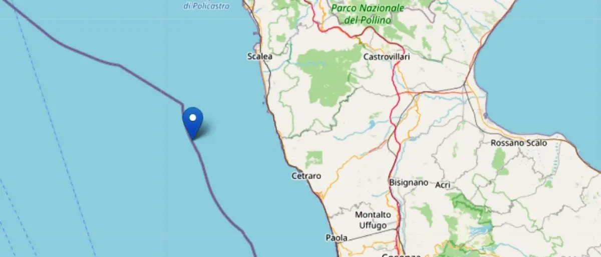 Terremoto in Calabria, sisma registrato al largo delle coste cosentine