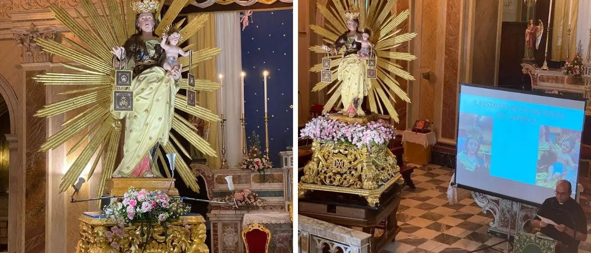 A Cittanova presentato il restauro dell’antica statua della Madonna del Carmelo