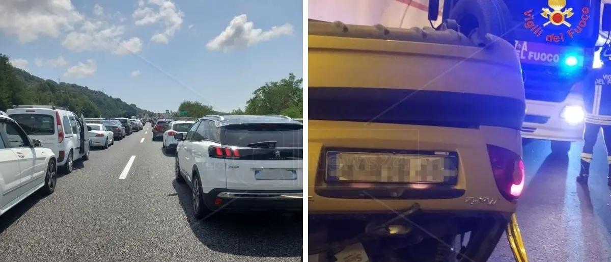 Incidente all’uscita di Falerna Marina, auto si ribalta in galleria: ferita una donna