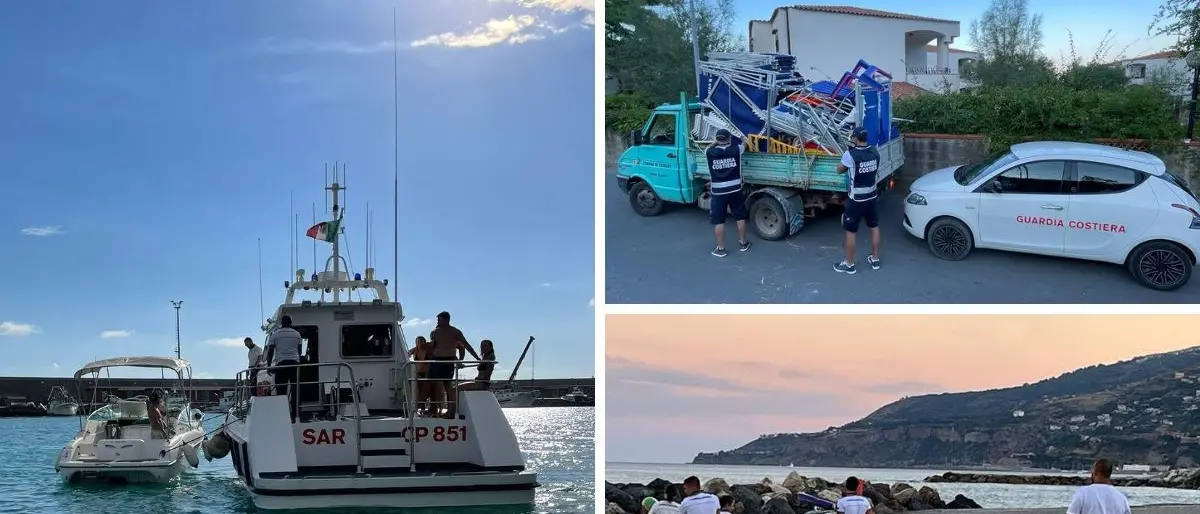 Cetraro, sequestrati oltre 300 ombrelloni e sdraio lasciati sulla spiaggia come “segnaposto”