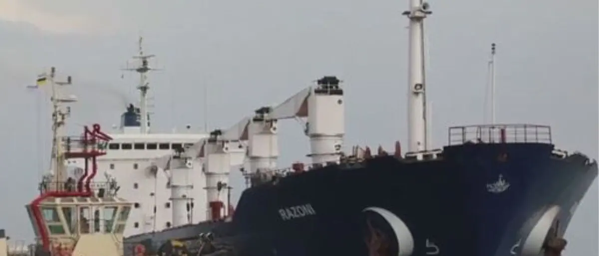 La prima nave con il grano ucraino è ancorata in sicurezza al largo delle coste turche