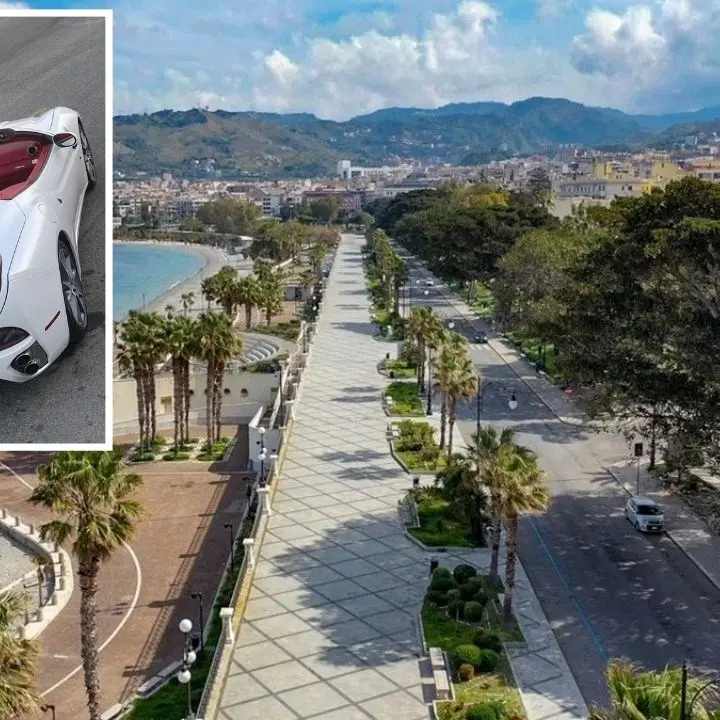 Reggio, con una Ferrari California nell’area pedonale del lungomare: auto sequestrata