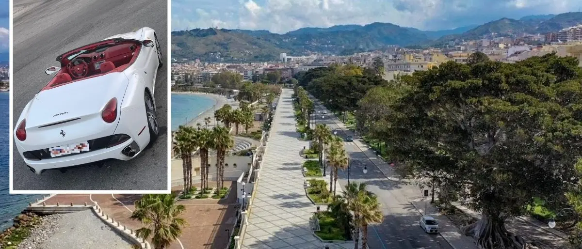 Reggio, con una Ferrari California nell’area pedonale del lungomare: auto sequestrata